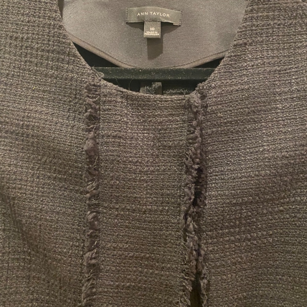 Ann Taylor 2 piece dress and coat with fringe - Picture 9 of 10